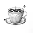 A coffee cup with lyrics from a favorite song tattoo design idea