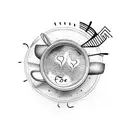 A coffee cup with lyrics from a favorite song tattoo design idea