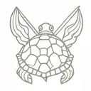 shellback turtle, king neptune trident tattoo design idea