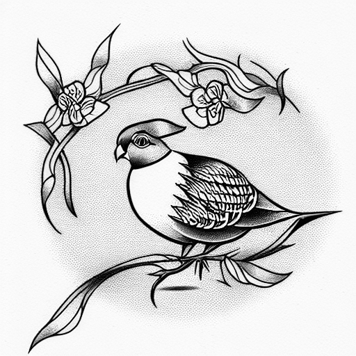 chukar & lily tattoo design idea