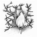 chukar juniper tree tattoo design idea