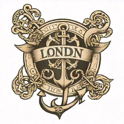 infinity symbol with anchor and the name londyn michelle  tattoo design idea