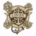 infinity symbol with anchor and the name londyn michelle  tattoo design idea