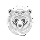 A powerful bear lifting weights in a lush forest tattoo design idea