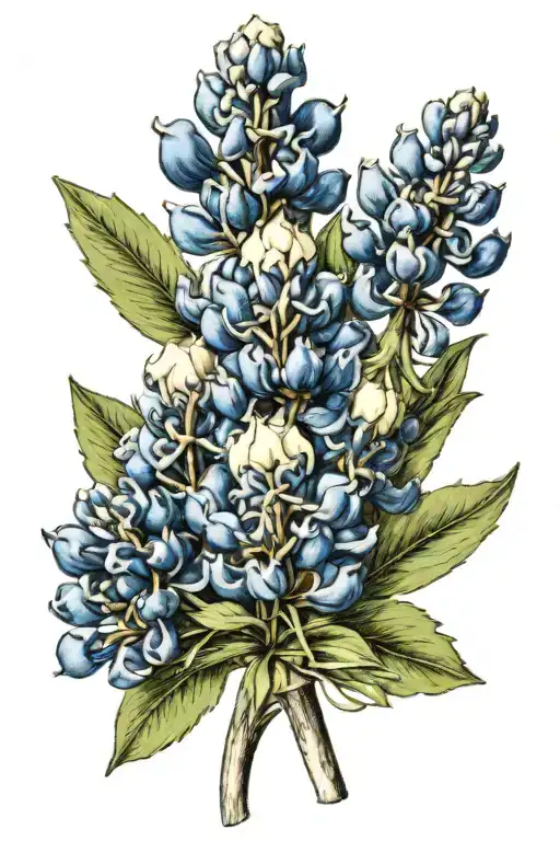 bluebonnet boquet wrapped in cigar band tattoo design tattoo design idea