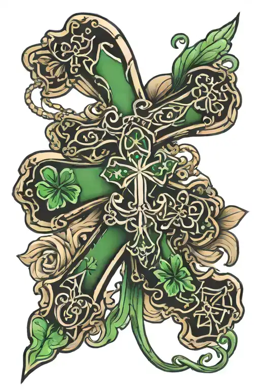 Irish cross dad memorial tattoo design idea