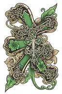 Irish cross dad memorial tattoo design idea
