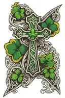 Irish cross dad memorial tattoo design idea
