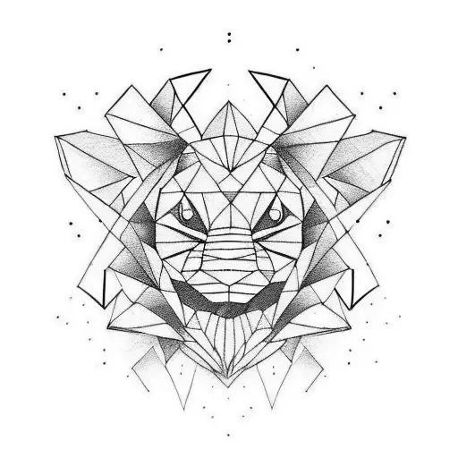 lines patern with images tattoo design idea