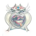 bite marks around name naomi tattoo design idea