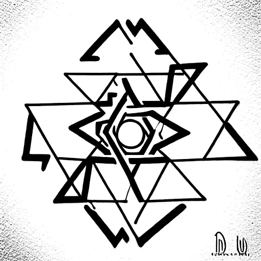 David star with hebrew phrase tattoo design idea