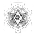 David star with hebrew phrase tattoo design idea