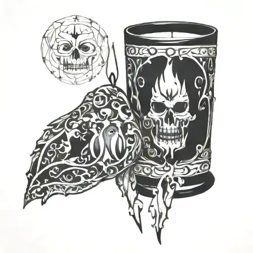 candle burning cry later tattoo design idea