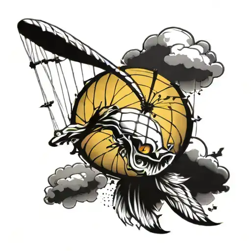 sunshine parachute  tattoo design idea