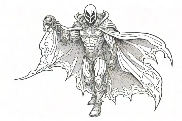 spawn with cape tattoo design idea