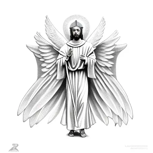 Saint Gabriel the archangel tattoo design idea