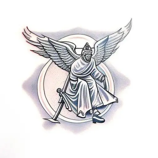 saint gabriel the archangel tattoo design idea