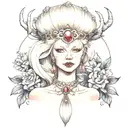albino girl in tiara tattoo design idea