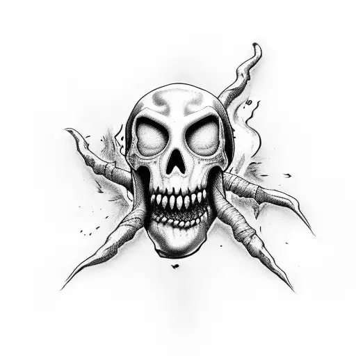 scream movie smokes tattoo design idea