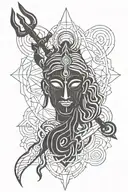 Lord shiva trishul trident with a mantra tattoo design idea