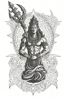 Lord shiva trishul trident with a mantra tattoo design idea