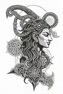 lord shiva's trishul, third eye, damaru, rudraksha, tripundra, nandi, crscent moon, snake tattoo design idea