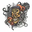 simple deep darkness fool you tattoo design idea