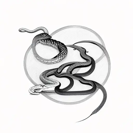 Cherry Blossom and snake and katana  tattoo design idea