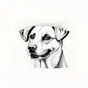 A suitcase with various dog breeds as luggage tags tattoo design idea