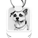A suitcase with various dog breeds as luggage tags tattoo design idea