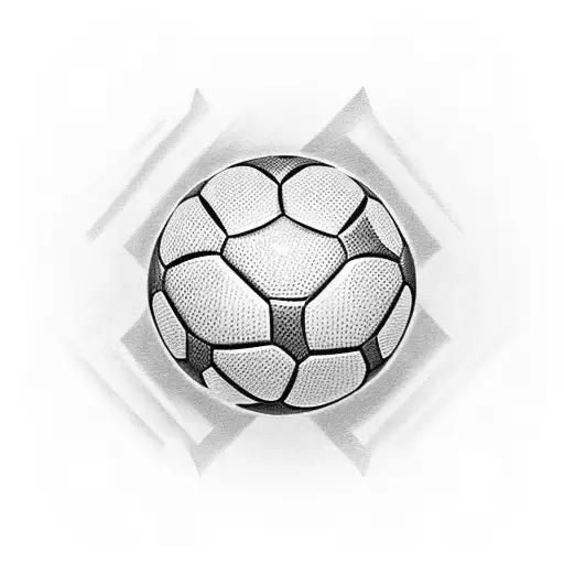 A dotwork design of Arsenal's iconic cannon logo merged with a soccer ball tattoo design idea