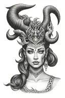 Dark Taurus Goddess tattoo design idea