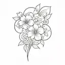 CROSS, LEO FLOWERS tattoo design idea