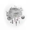 cosmic tattoo design idea