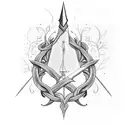 excalibur  with vine around it tattoo design idea