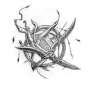 excalibur  with vine around it tattoo design idea