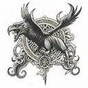viking, bull, eagle, dragon tattoo design idea