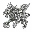 viking, bull, eagle, dragon tattoo design idea