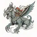 viking, bull, eagle, dragon tattoo design idea