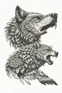 wolf eagle bear tattoo design idea