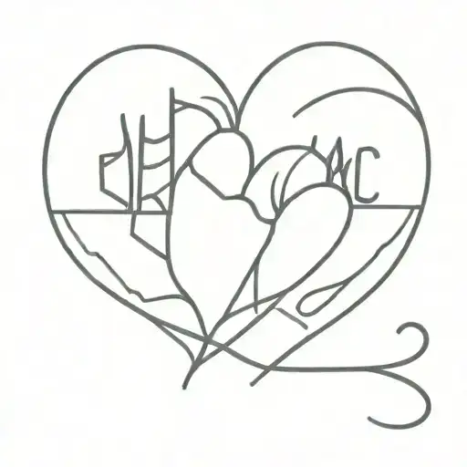 word "psycho" and  human heart tattoo design idea