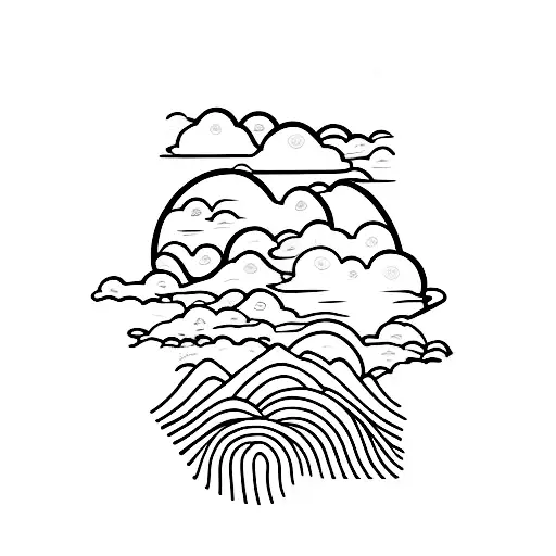 japanese clouds tattoo design idea