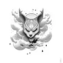 japanese clouds clackout tattoo design idea