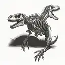 skeleton trex tattoo design idea