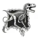 skeleton trex tattoo design idea