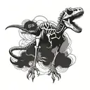 skeleton trex tattoo design idea