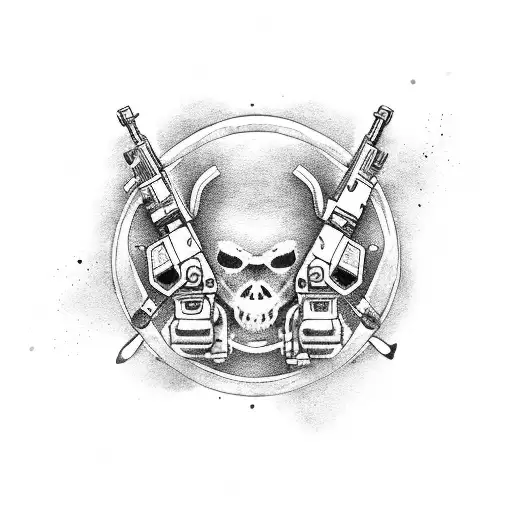 Uzi smg tattoo design idea