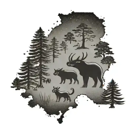 A Wisconsin state outline with a family of pokemon inside tattoo design idea