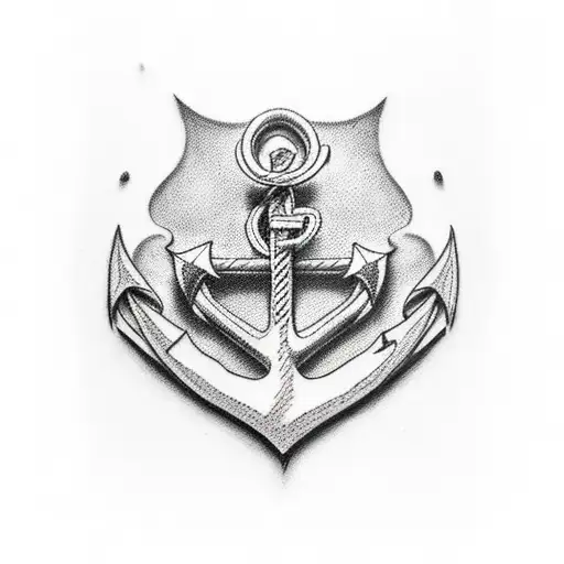 single wing surrounding an anchor tattoo design idea