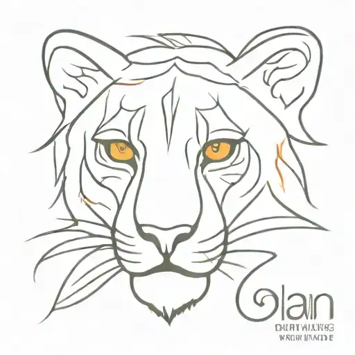 orange eyes aslan tattoo design idea